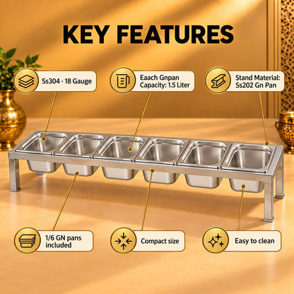 Gurubhai Equipments 6 GN Pans Stand – Key Features