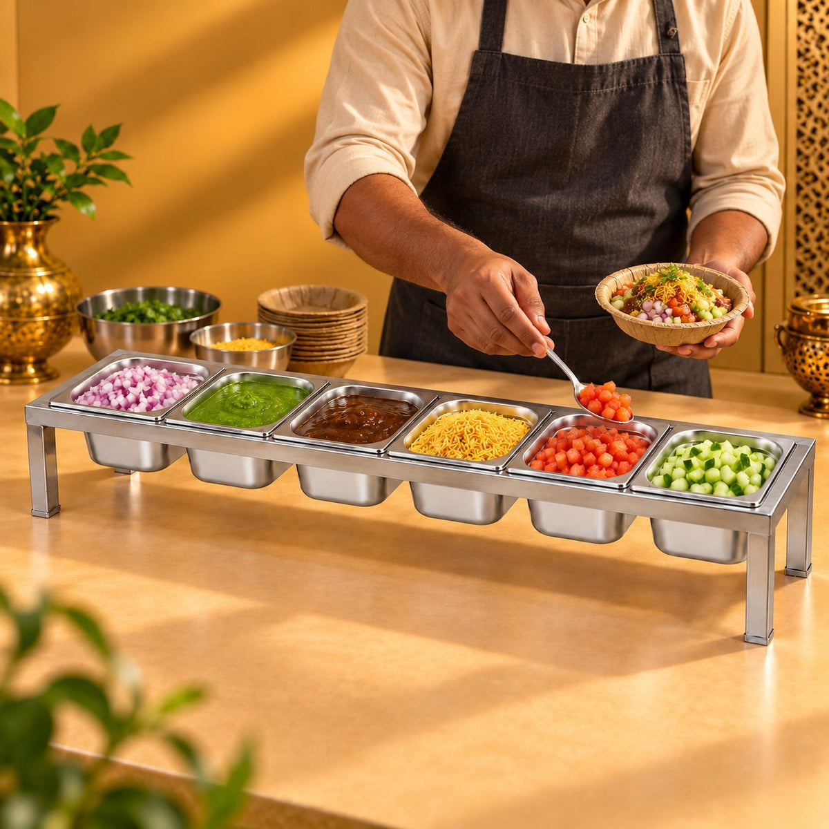 Gurubhai Equipments 6 GN Pans Stand – Real-Life Use