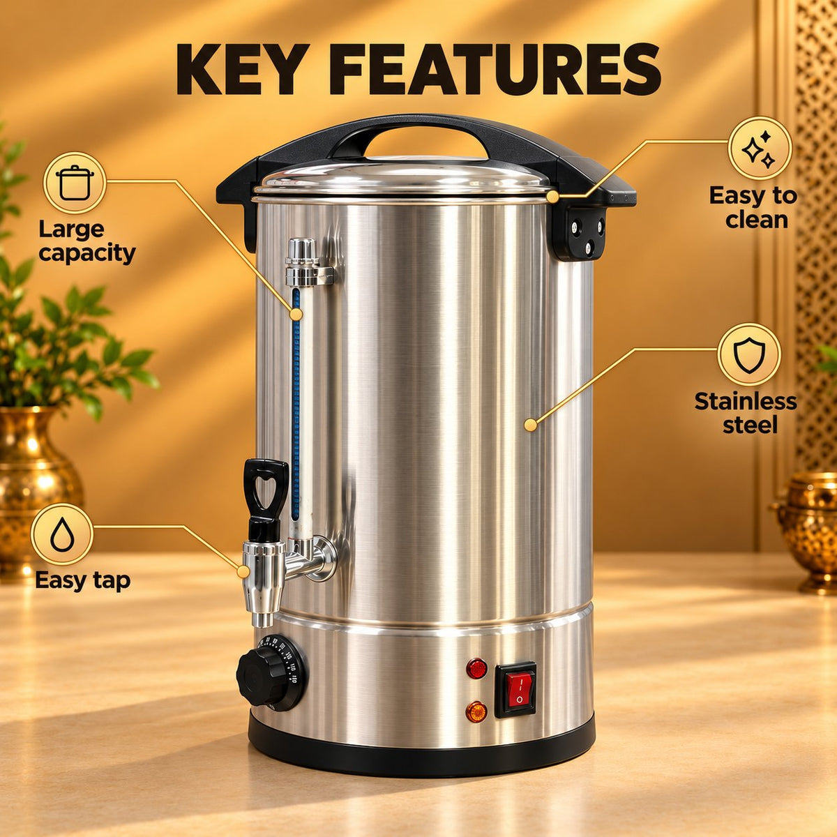 Gurubhai Equipments Electric Dispenser 12 Ltr – Key Features
