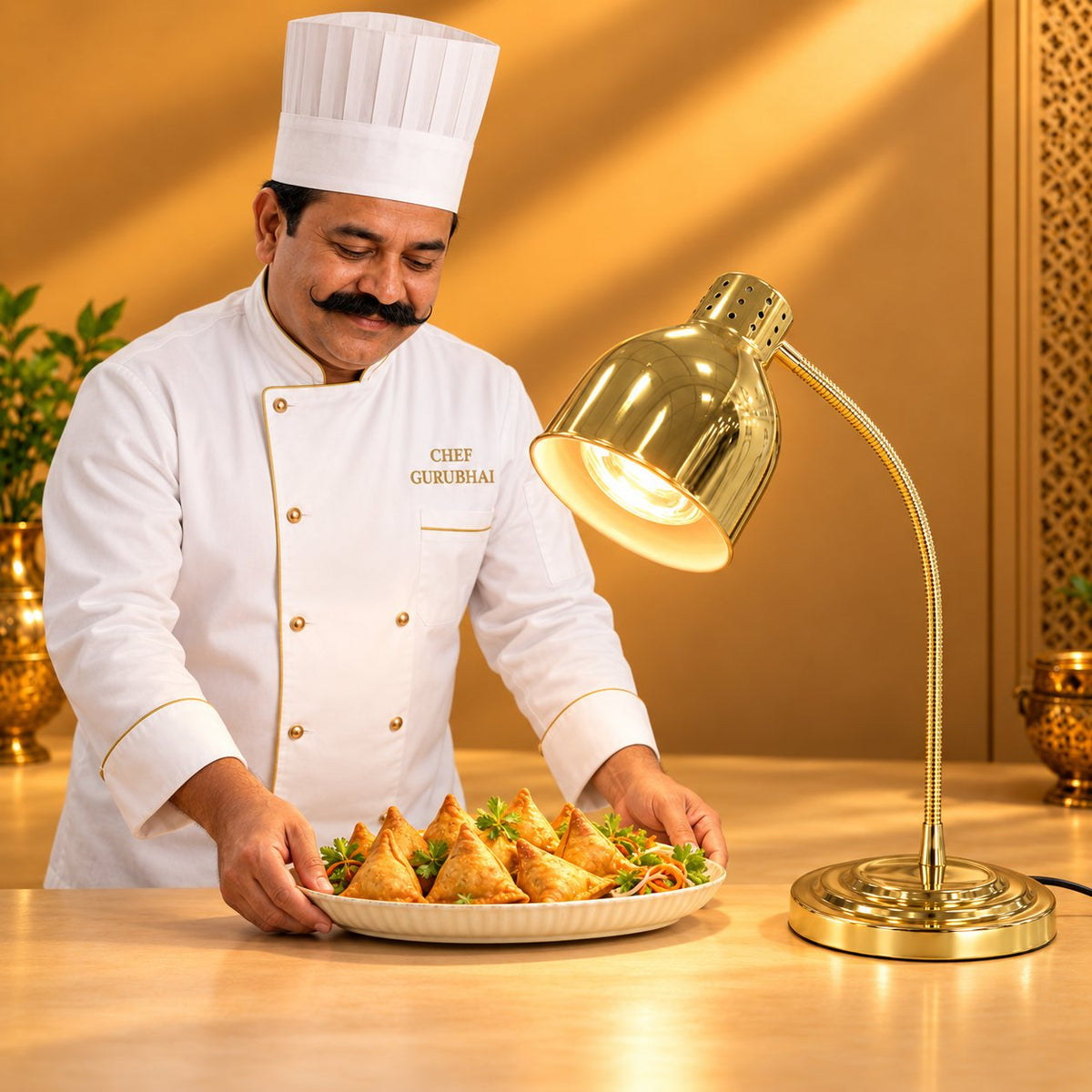 Gurubhai Equipments Food Heat Lamp - Gold – Chef Gurubhai Demo