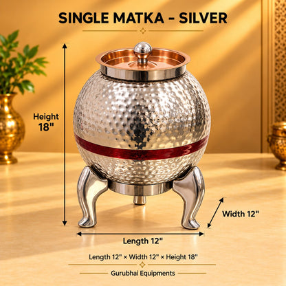Gurubhai Equipments Single Matka - Silver – Dimensions & Specifications