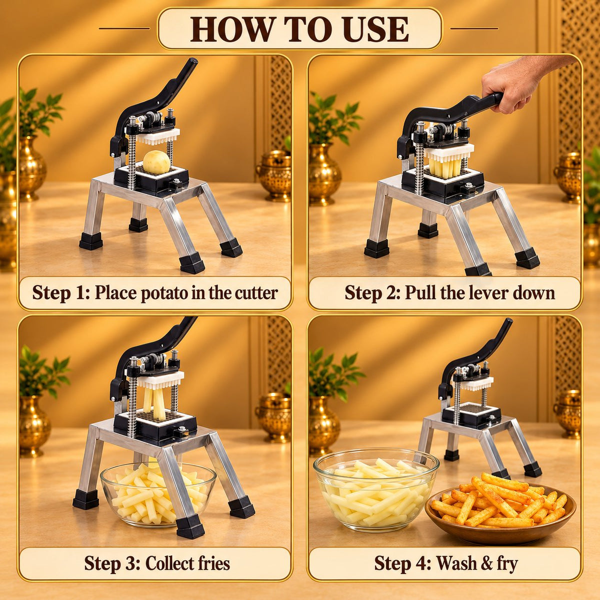 Gurubhai Equipments French Fries Cutter – How to Use