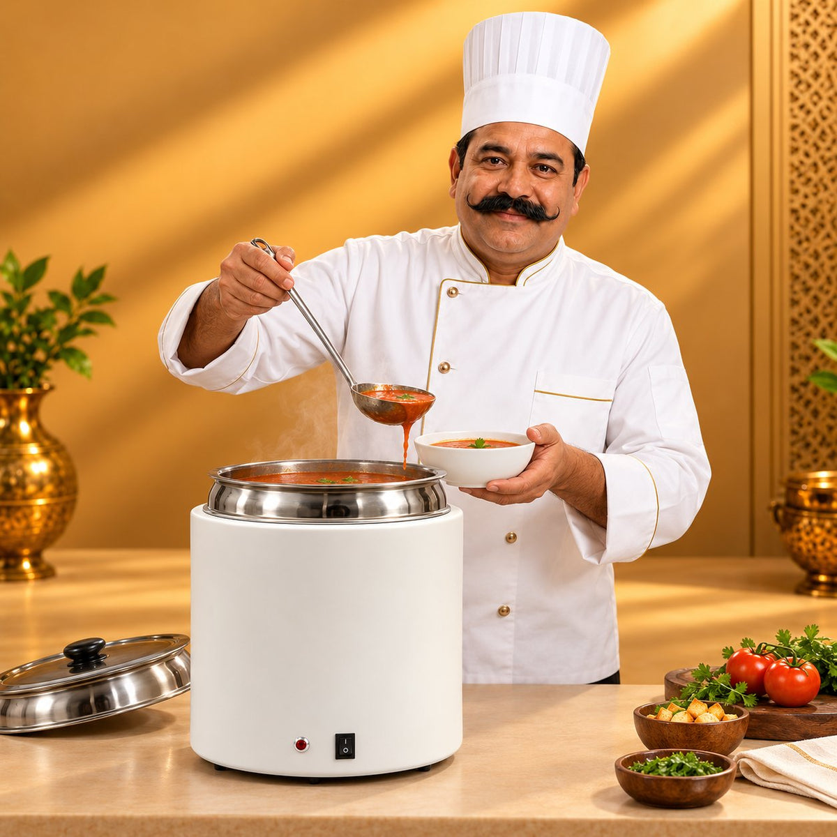 Gurubhai Equipments Soup Tureen - White – Chef Gurubhai Demo