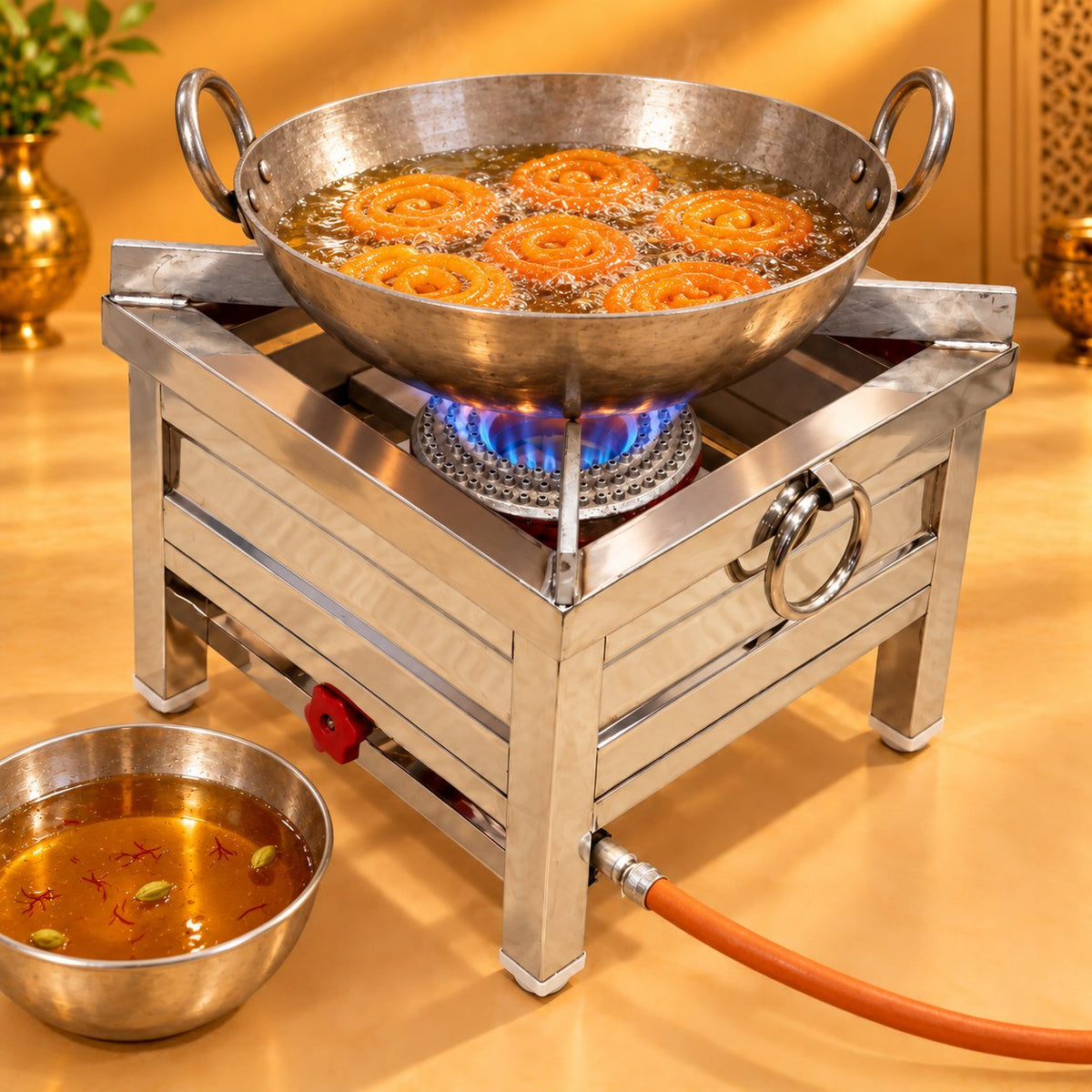 Gurubhai Equipments Jalebi Burner – In Use