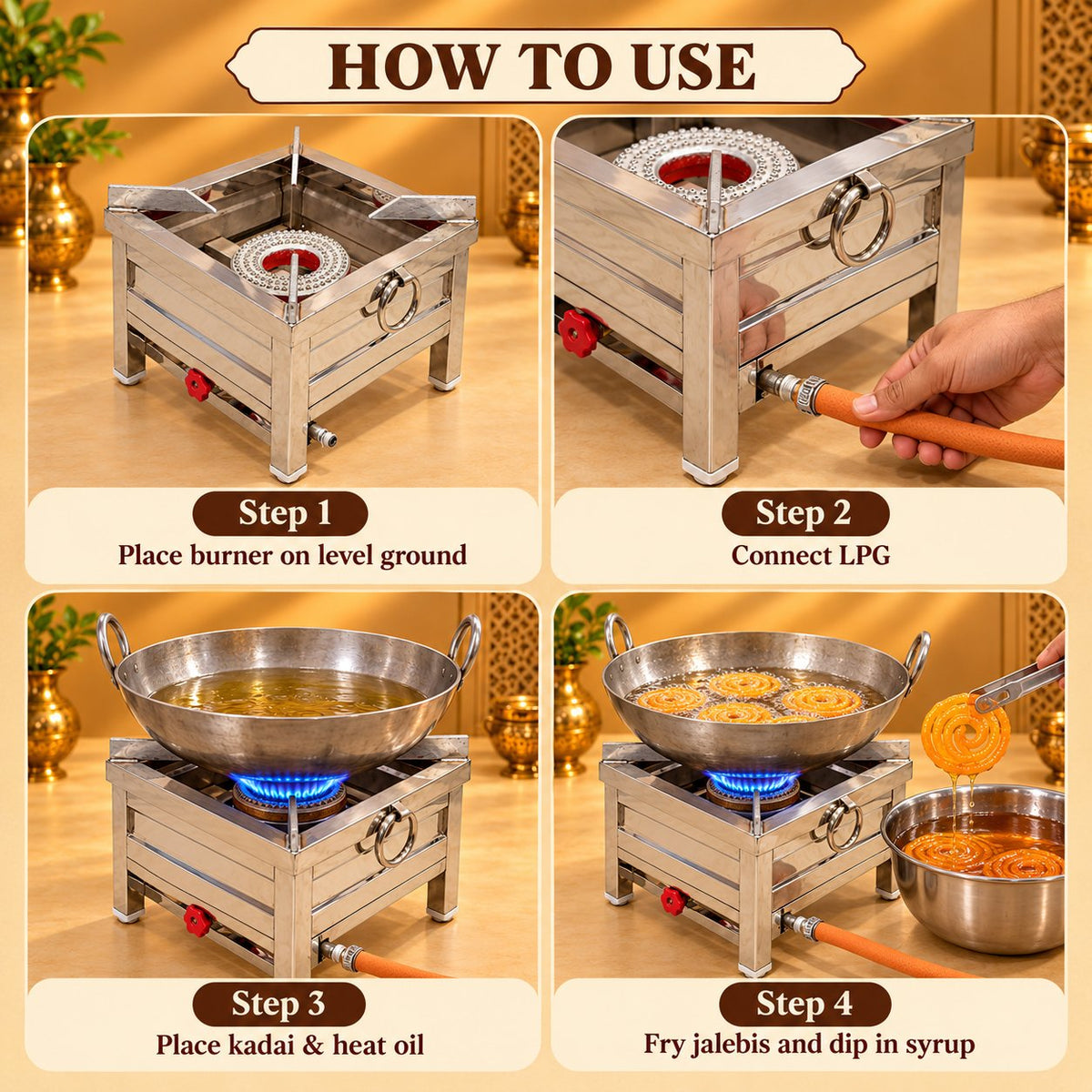 Gurubhai Equipments Jalebi Burner – How to Use