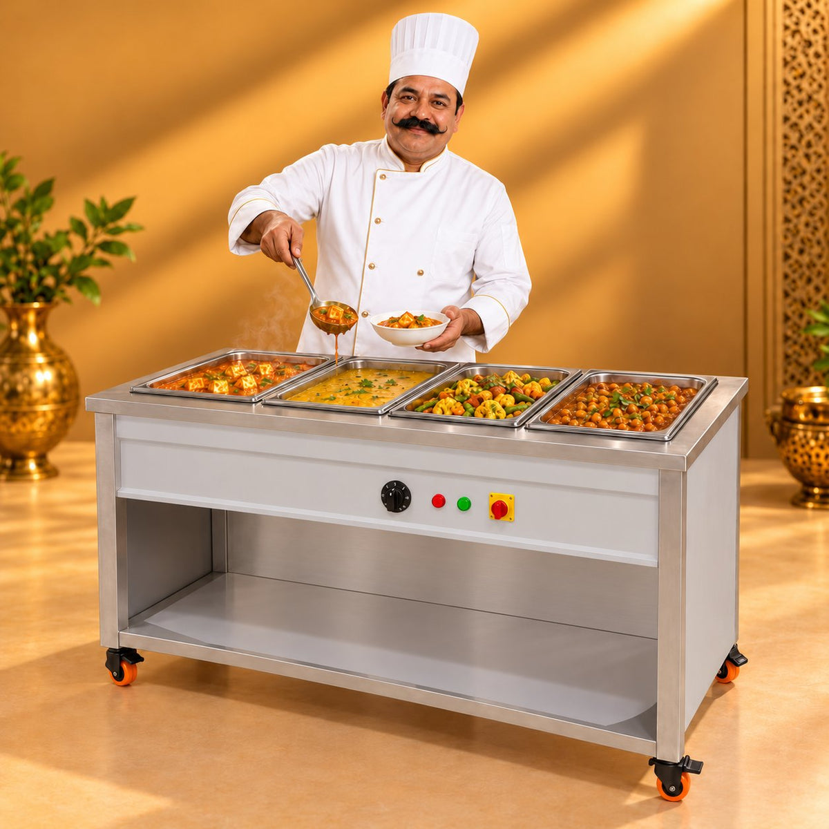 Gurubhai Equipments 4 GN Pan Bain Marie (1/1 Pans) – Chef Gurubhai Demo