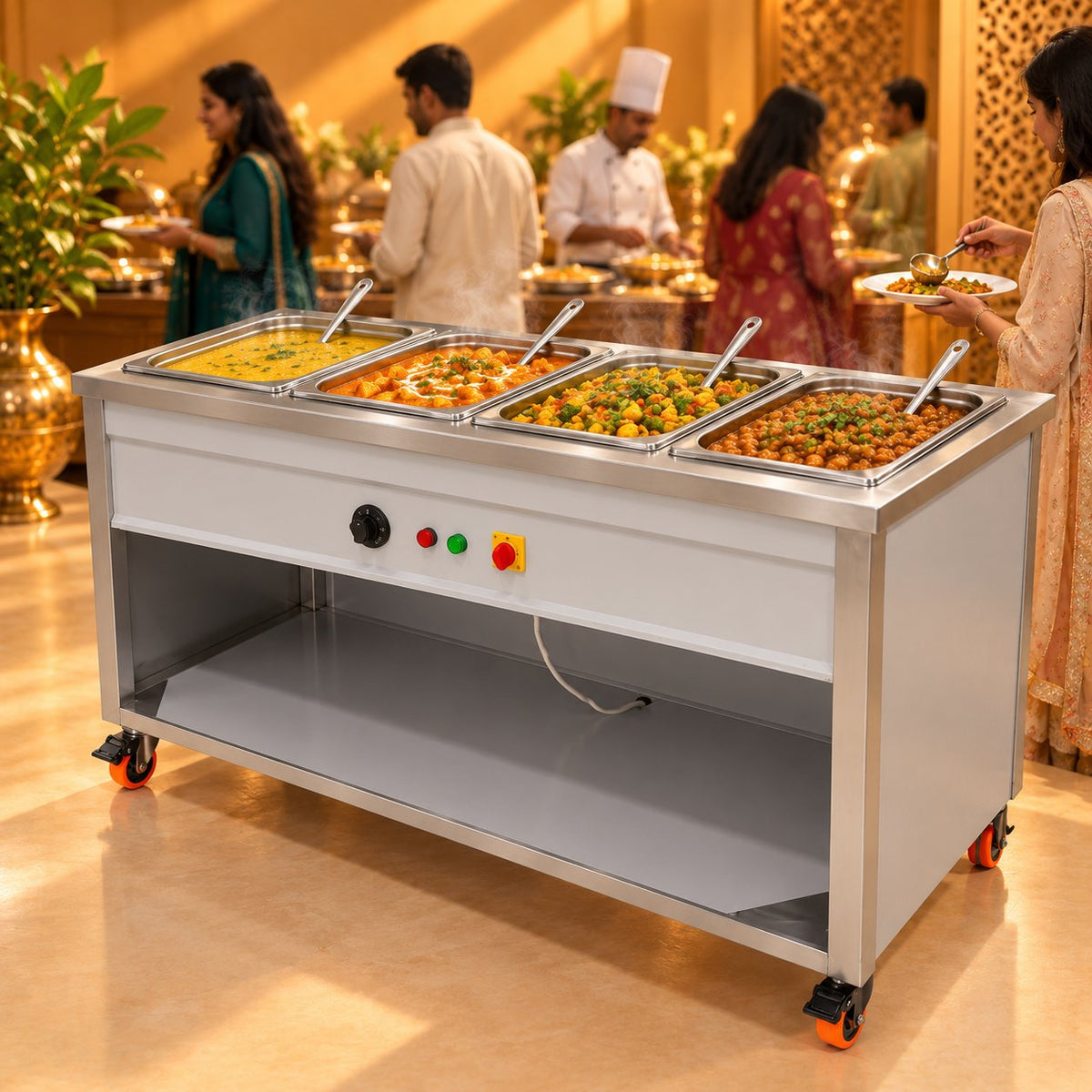 Gurubhai Equipments 4 GN Pan Bain Marie (1/1 Pans) – Real-Life Use