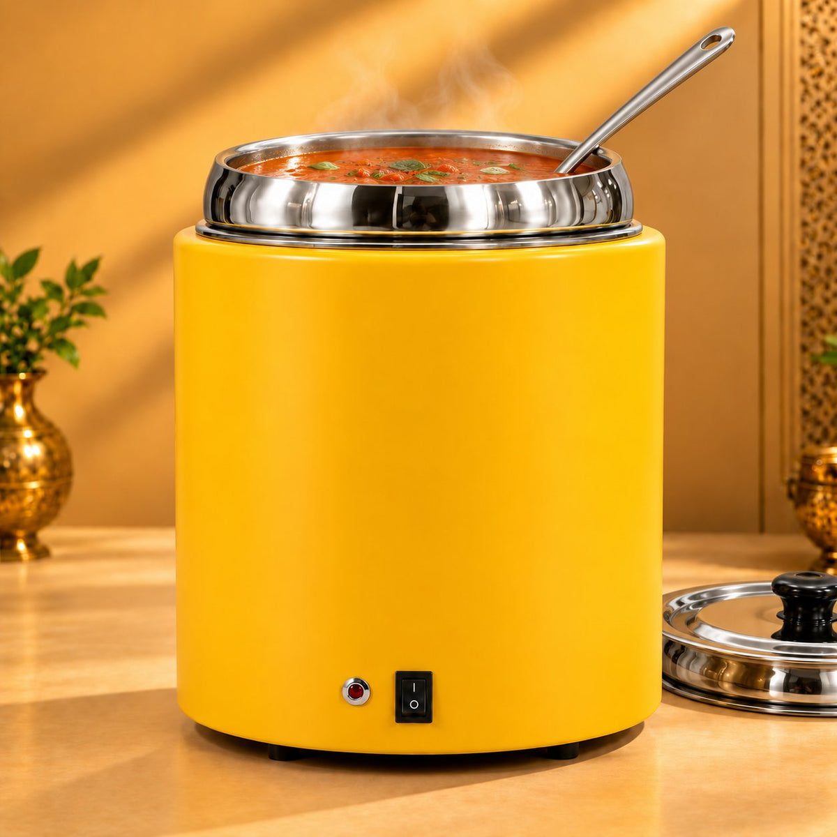 Gurubhai Equipments Soup Tureen - Yellow – In Use