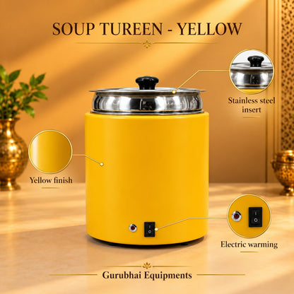 Gurubhai Equipments Soup Tureen - Yellow – Dimensions & Specifications