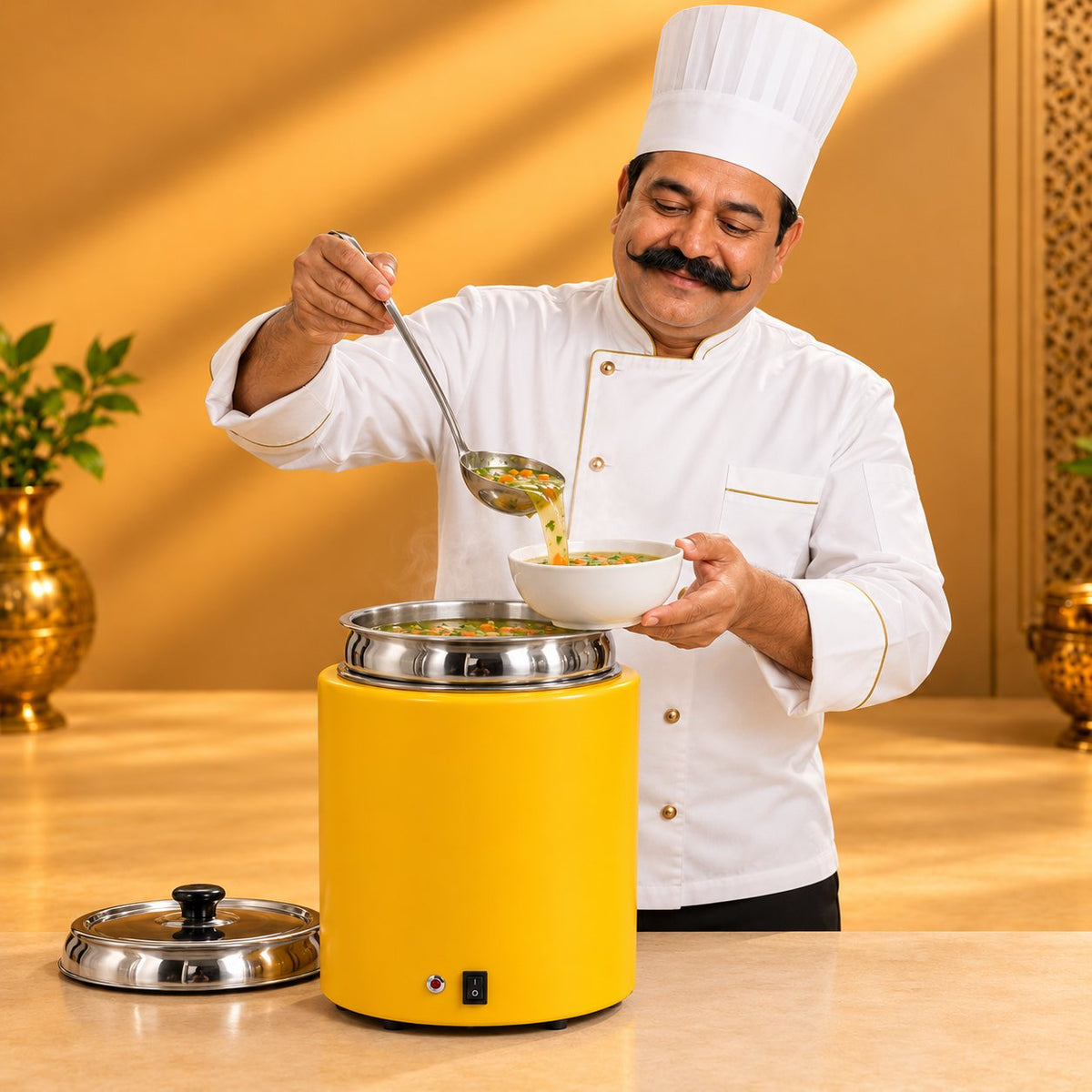 Gurubhai Equipments Soup Tureen - Yellow – Chef Gurubhai Demo