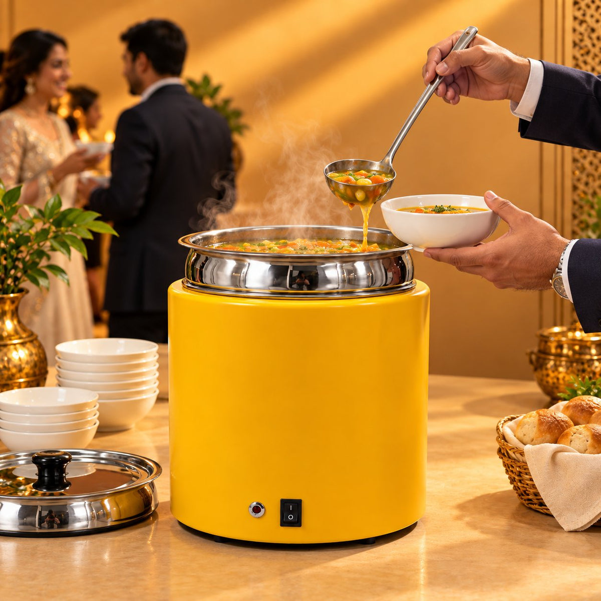 Gurubhai Equipments Soup Tureen - Yellow – Real-Life Use