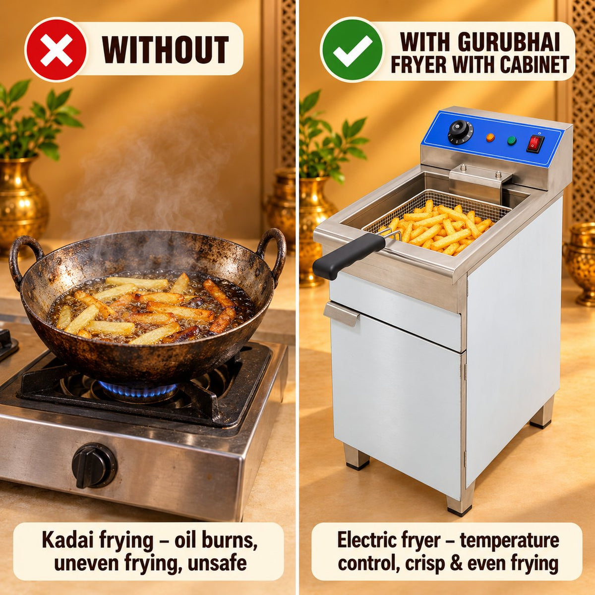 Gurubhai Equipments Fryer With Cabinet – Why Choose It