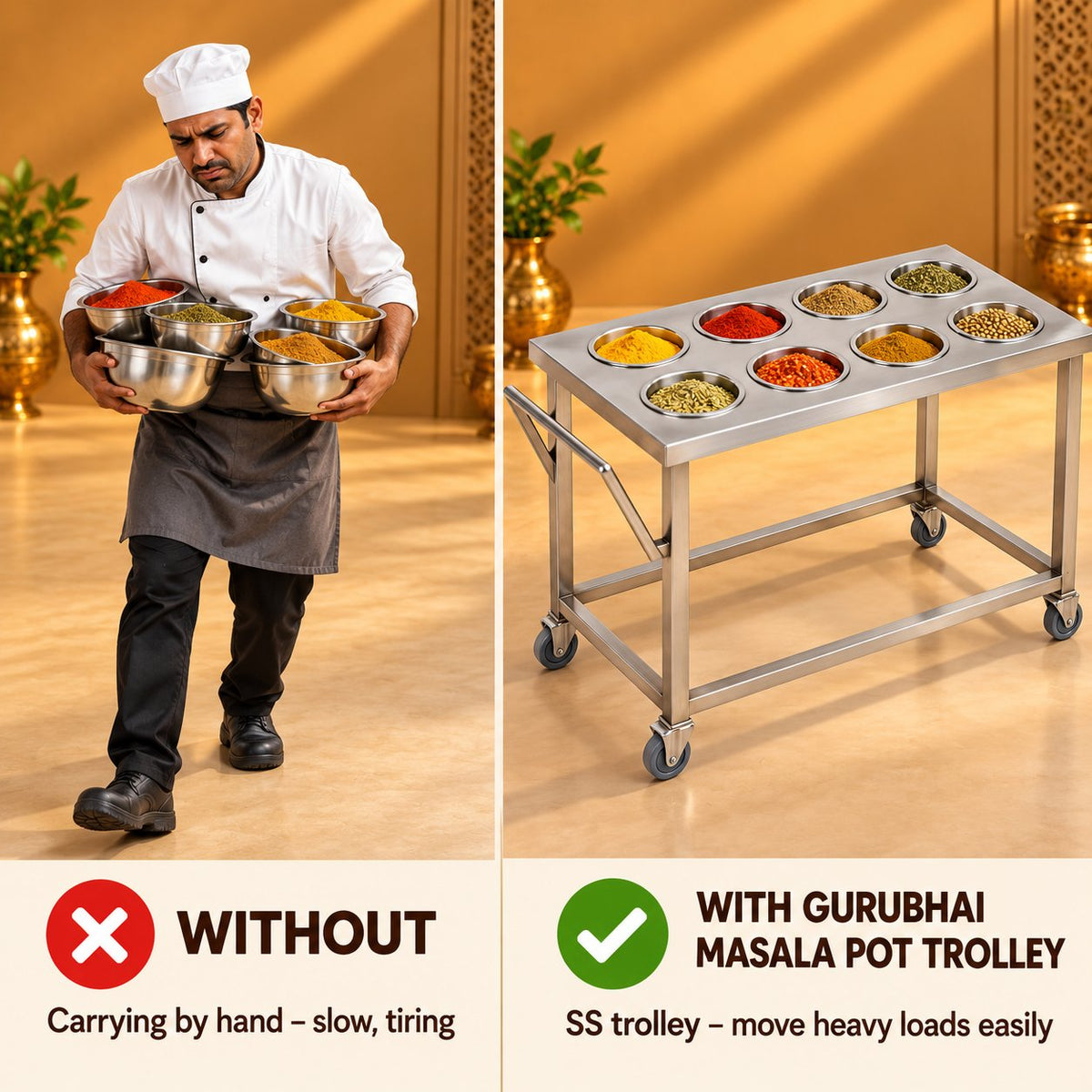 Gurubhai Equipments Masala Pot Trolley – Why Choose It