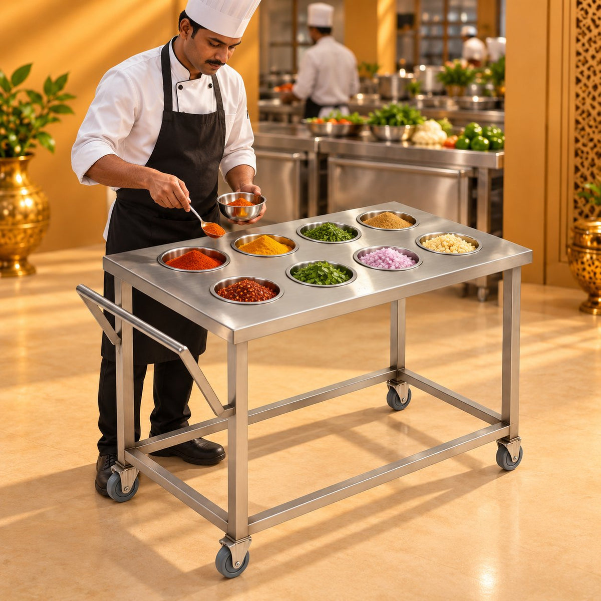 Gurubhai Equipments Masala Pot Trolley – Real-Life Use