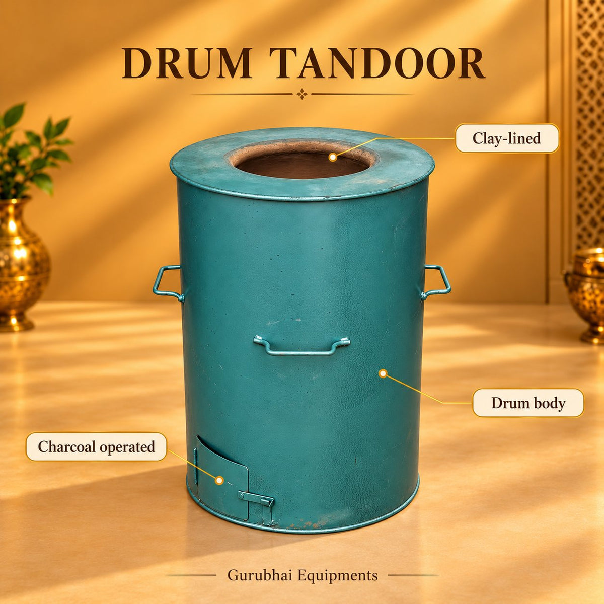 Gurubhai Equipments Drum Tandoor – Dimensions & Specifications