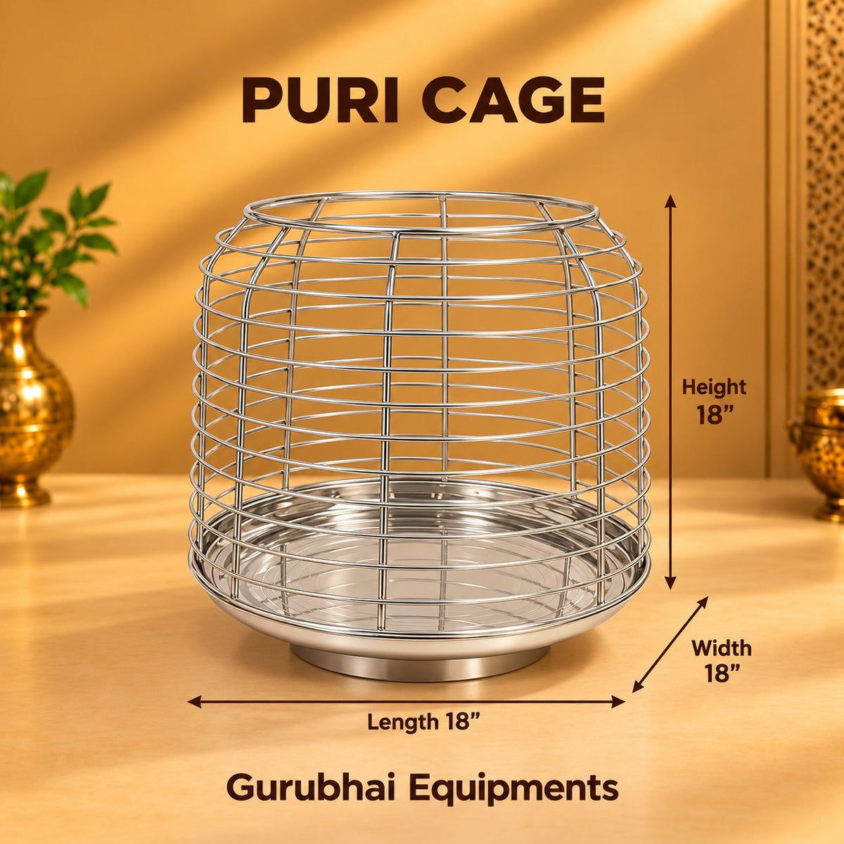 Gurubhai Equipments Puri Cage – Dimensions & Specifications