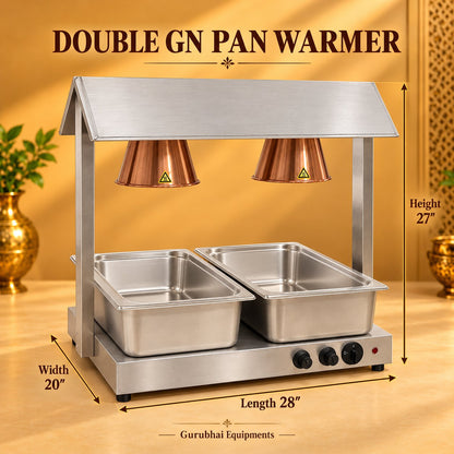 Gurubhai Equipments Double GN Pan Warmer – Dimensions & Specifications