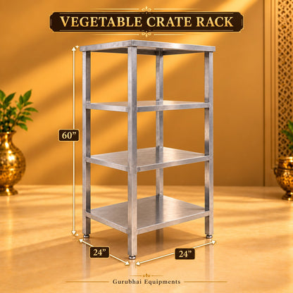 Gurubhai Equipments Vegetable Crate Rack – Dimensions & Specifications