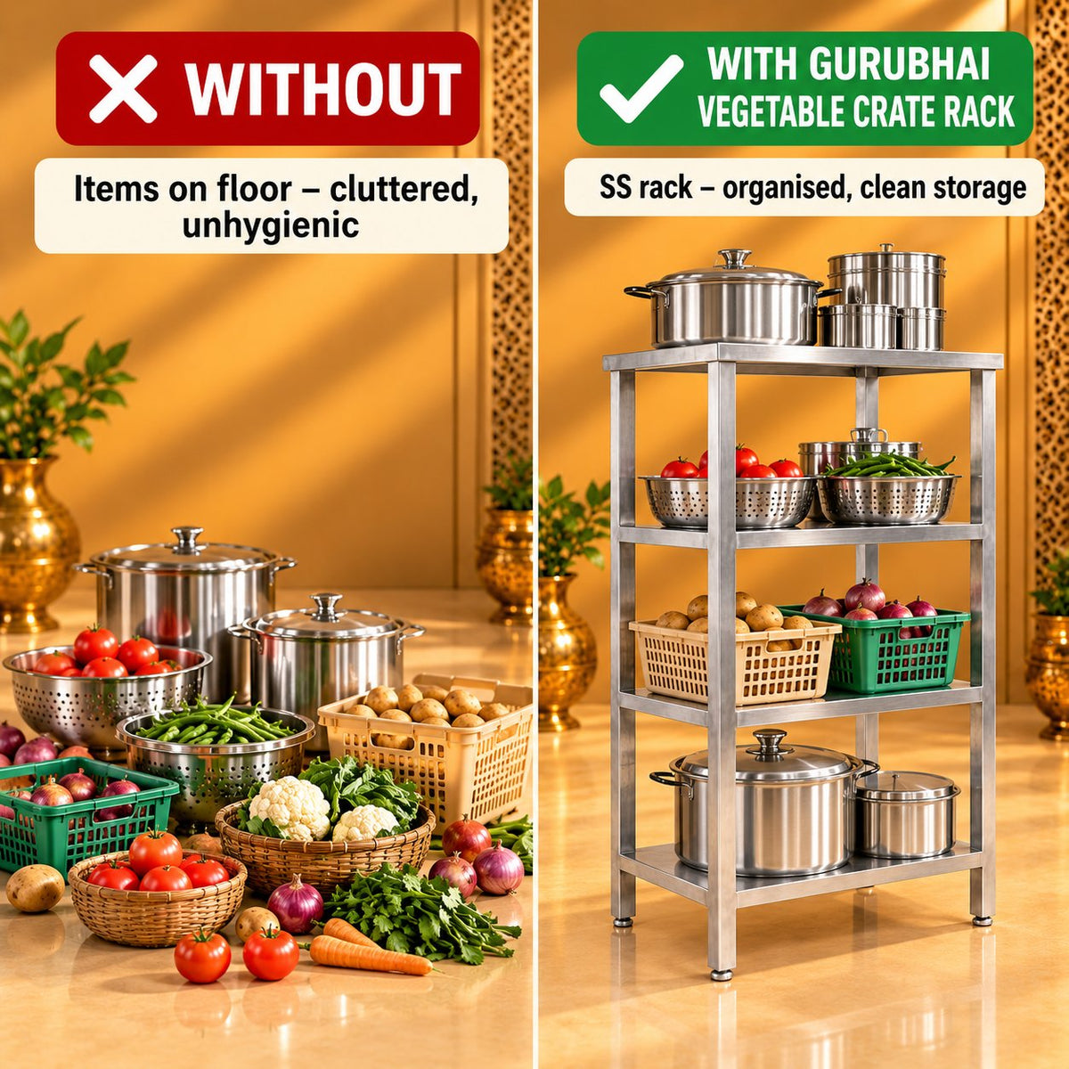 Gurubhai Equipments Vegetable Crate Rack – Why Choose It