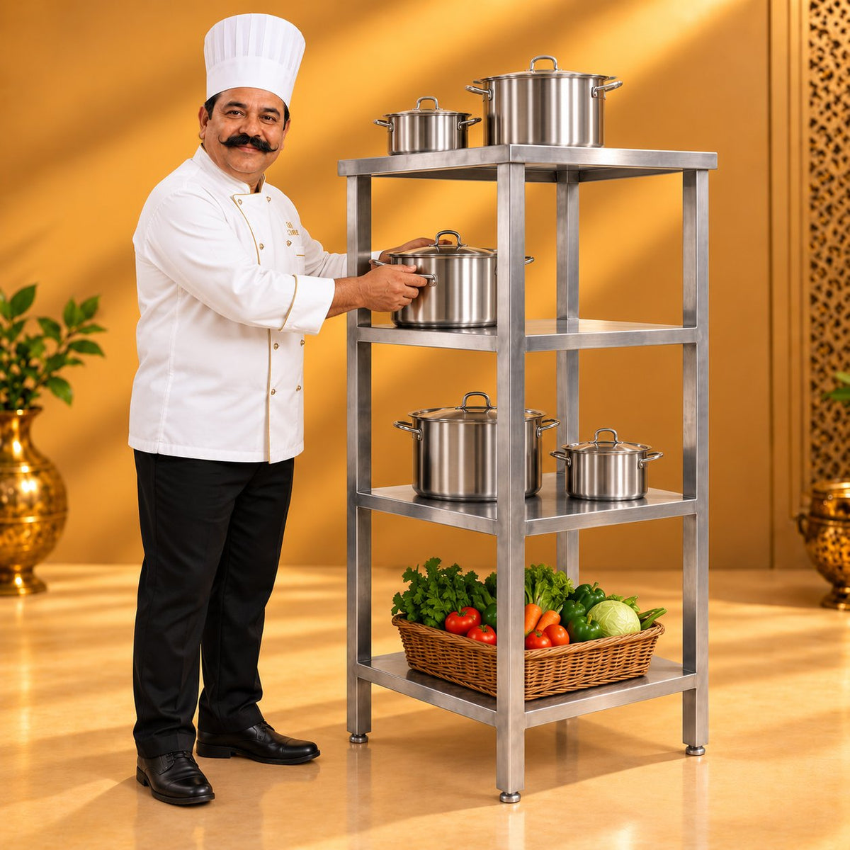 Gurubhai Equipments Vegetable Crate Rack – Chef Gurubhai Demo