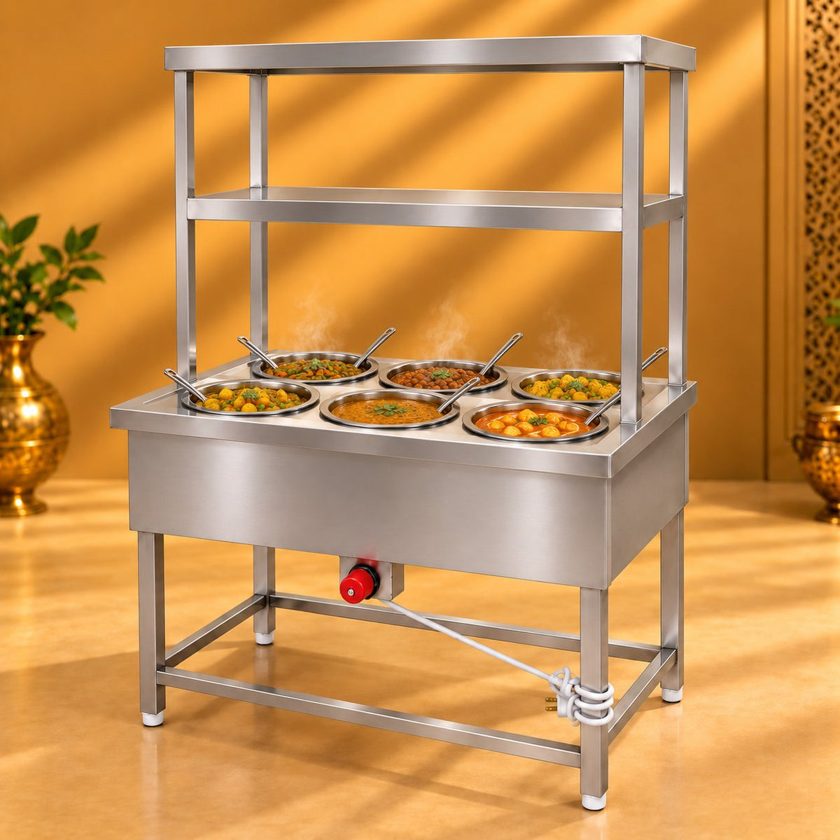Gurubhai Equipments 6 Pot Bain Marie With 2OH/S – In Use