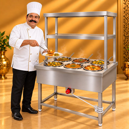 Gurubhai Equipments 6 Pot Bain Marie With 2OH/S – Chef Gurubhai Demo