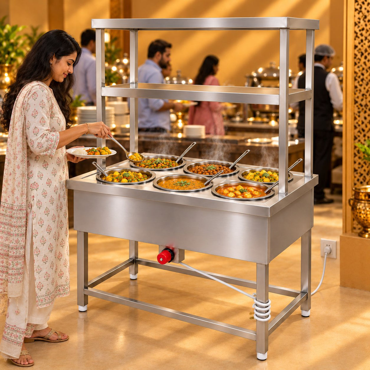 Gurubhai Equipments 6 Pot Bain Marie With 2OH/S – Real-Life Use