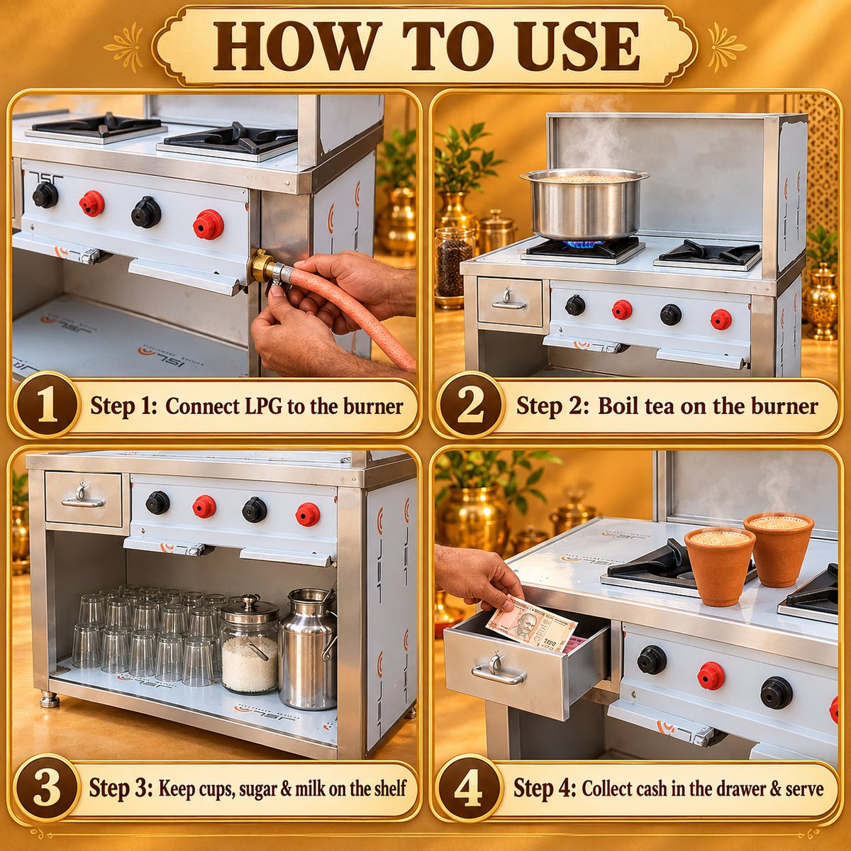 Gurubhai Equipments Tea Counter – How to Use