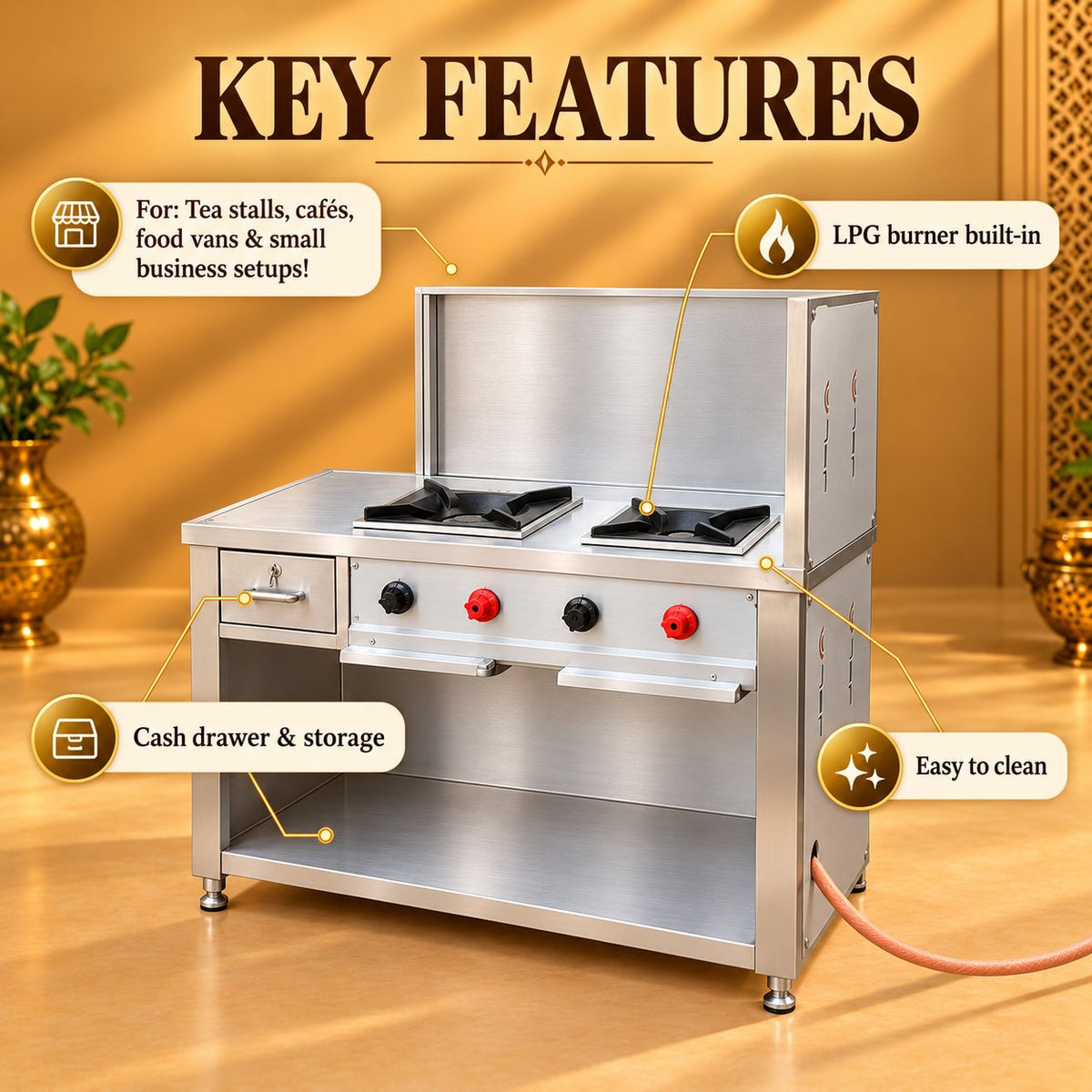 Gurubhai Equipments Tea Counter – Key Features