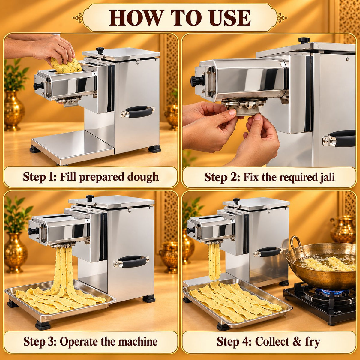 Gurubhai Equipments Fafda Machine – How to Use