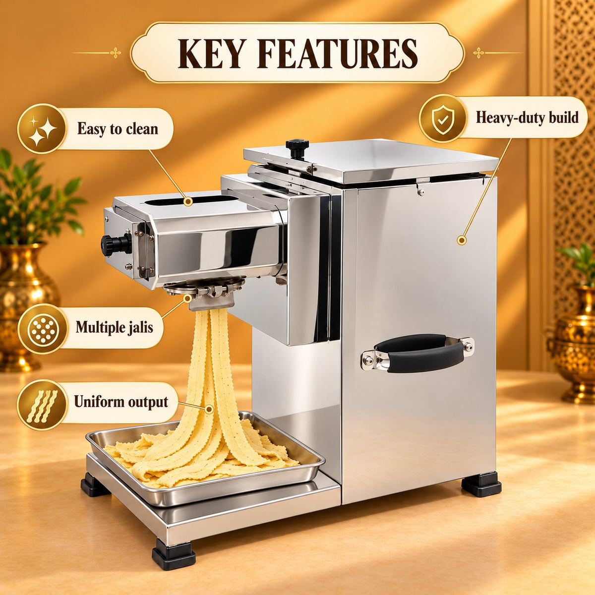 Gurubhai Equipments Fafda Machine – Key Features