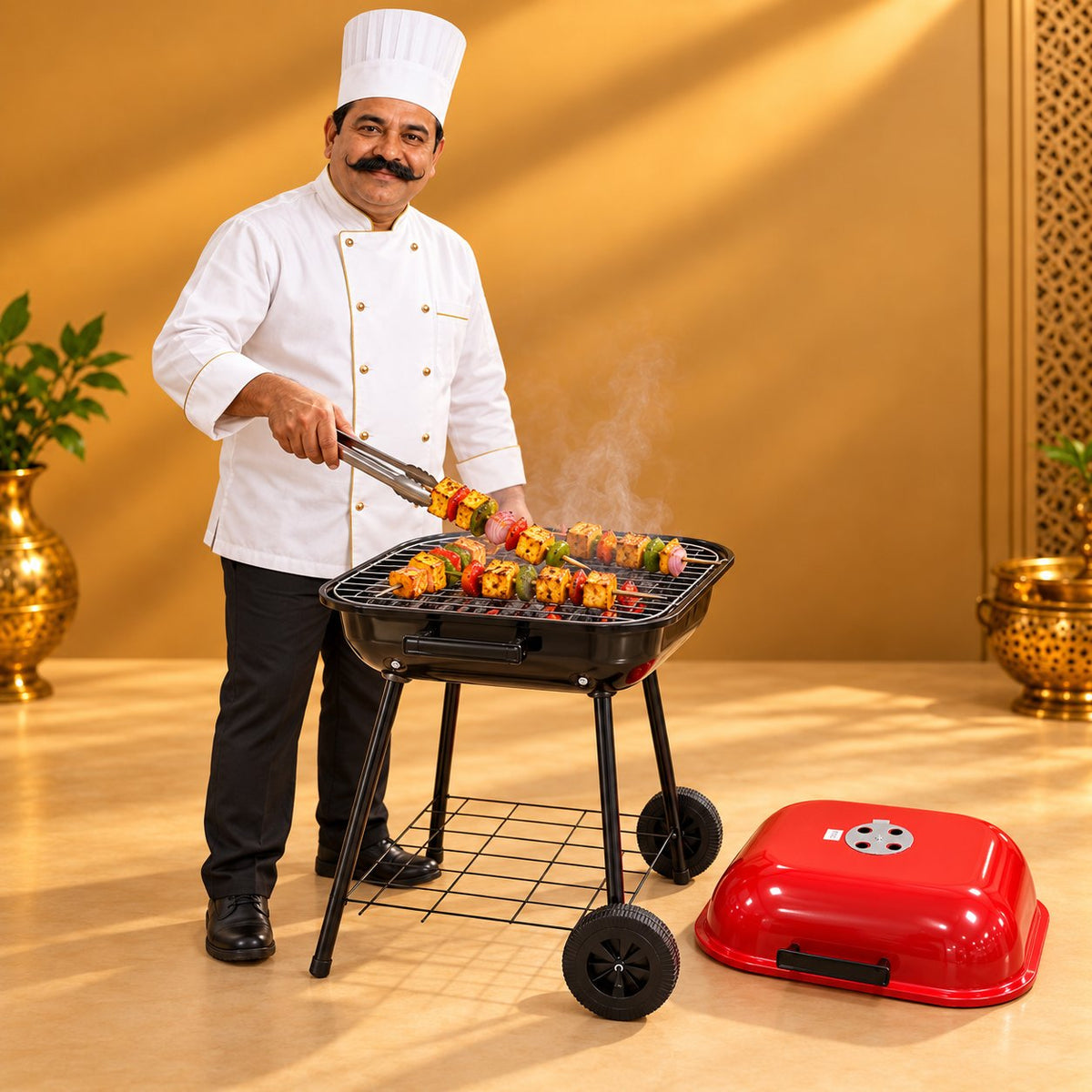 Gurubhai Equipments Portable Charcoal BBQ – Chef Gurubhai Demo