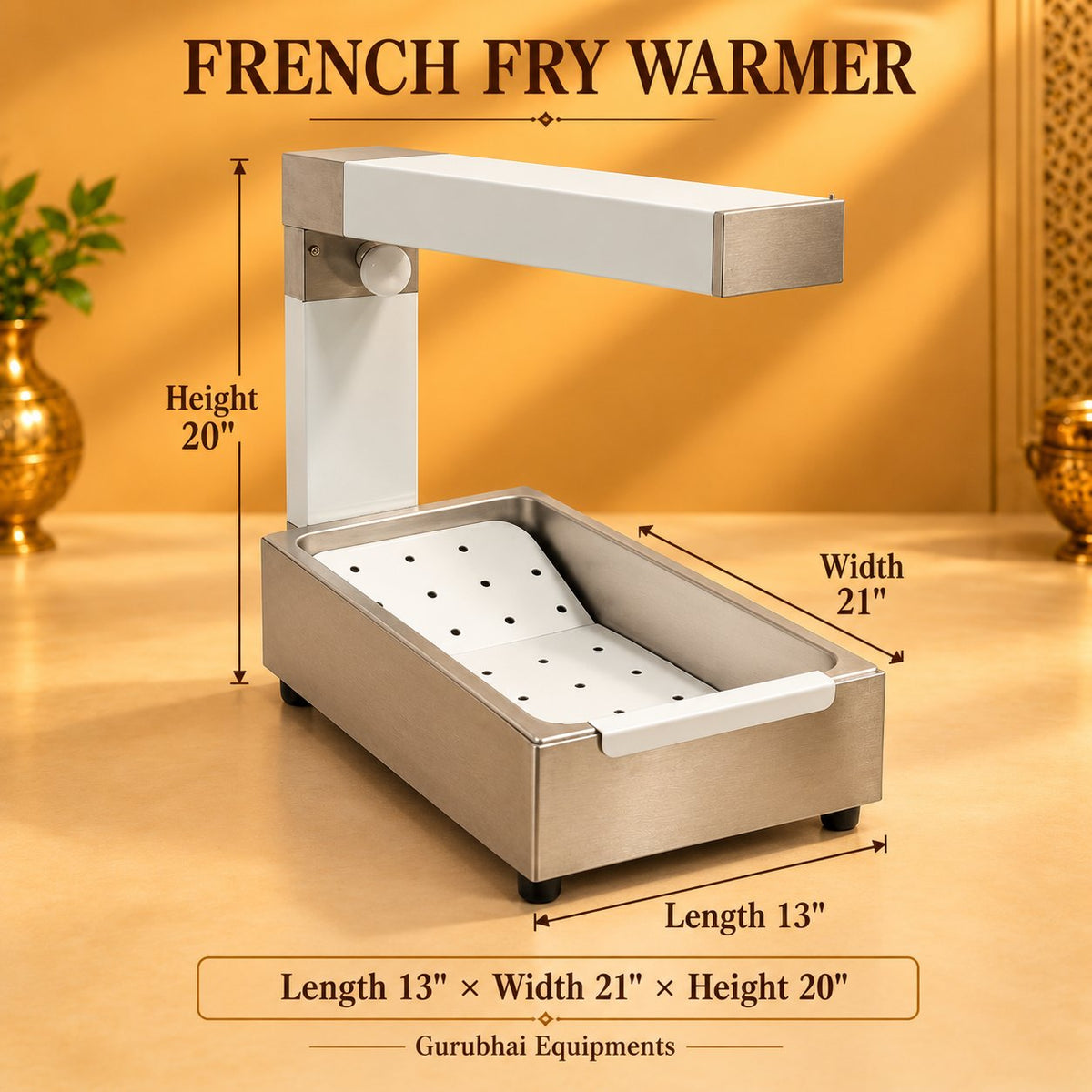Gurubhai Equipments French Fry Warmer – Dimensions & Specifications