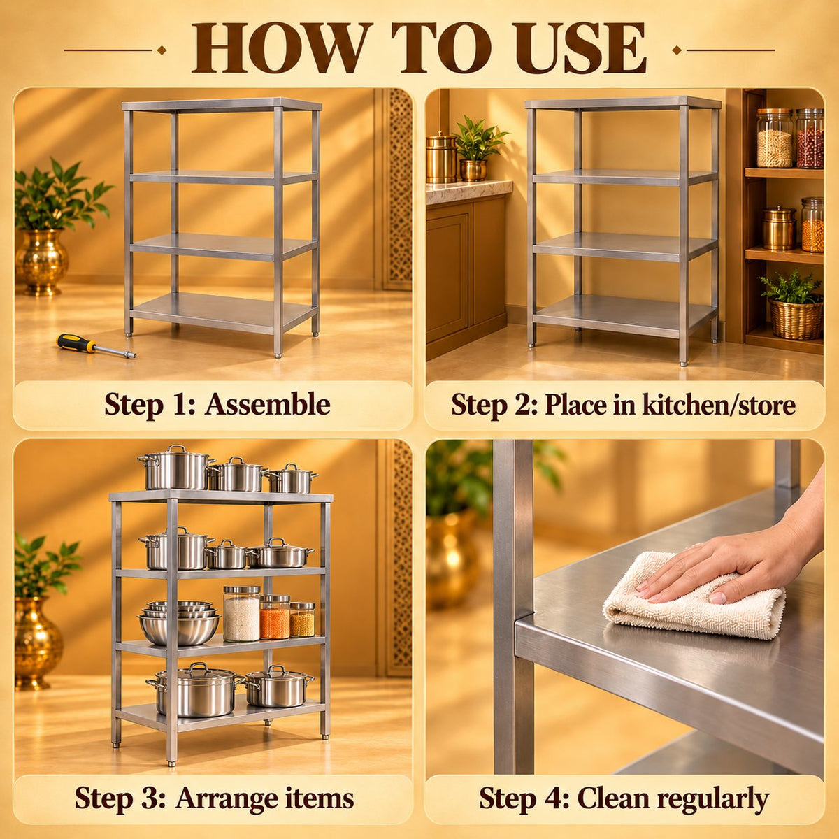 Gurubhai Equipments SS Rack – How to Use