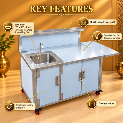 Gurubhai Equipments Soda Counter With Sink Unit – Key Features