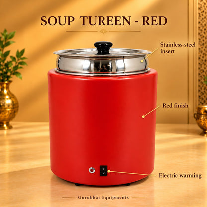 Gurubhai Equipments Soup Tureen - Red – Dimensions & Specifications