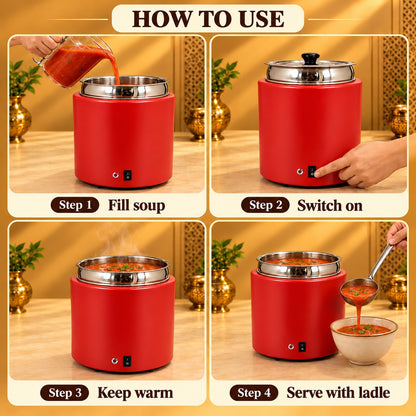 Gurubhai Equipments Soup Tureen - Red – How to Use