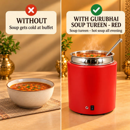 Gurubhai Equipments Soup Tureen - Red – Why Choose It