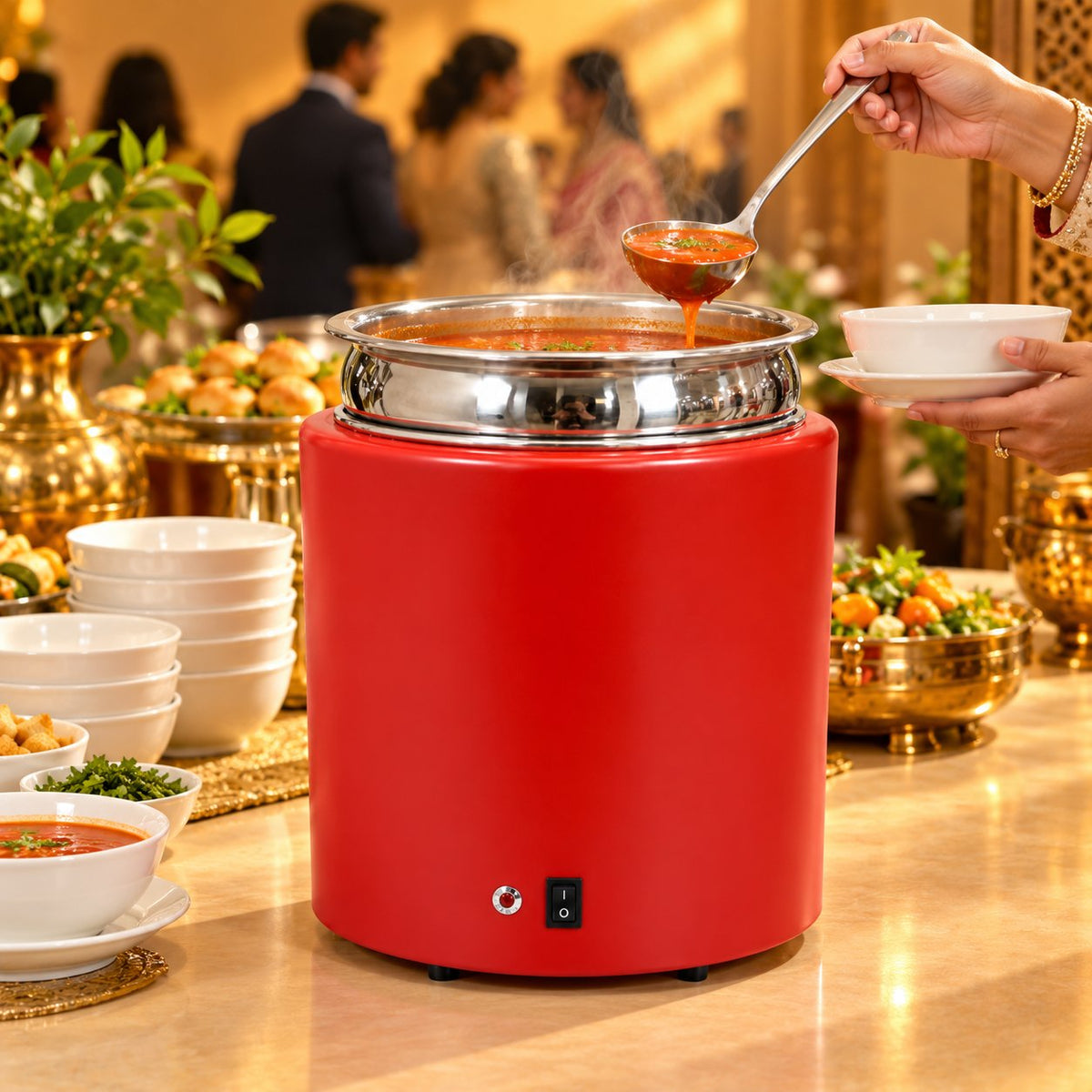 Gurubhai Equipments Soup Tureen - Red – Real-Life Use