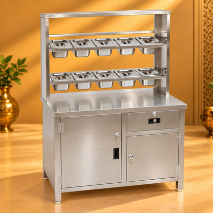 Gurubhai Equipments SS Fastfood Counter With GN Pan – Hero View