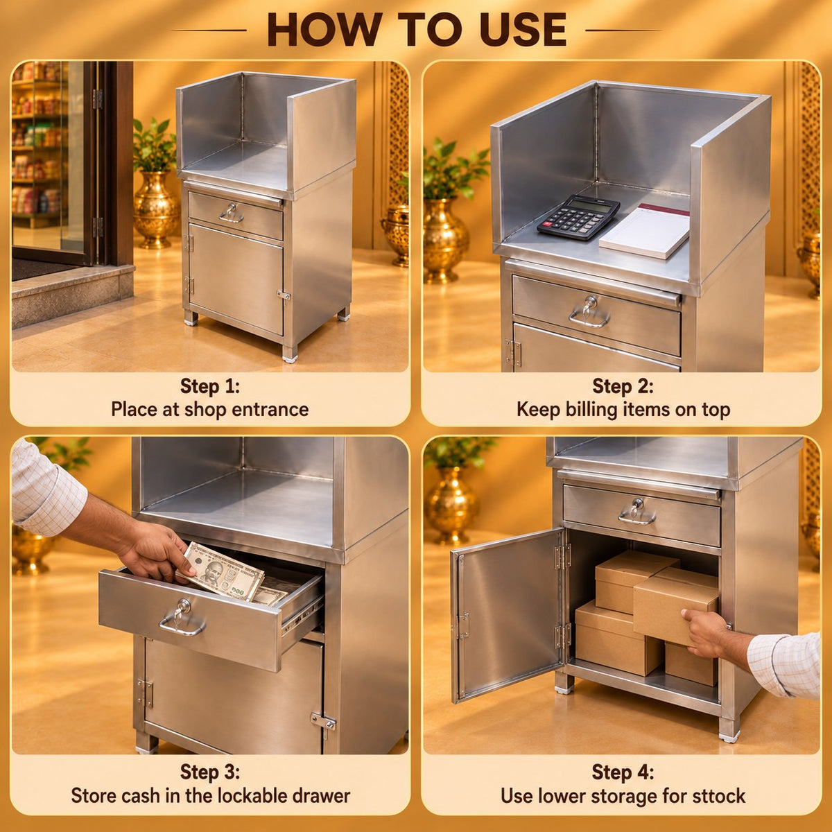 Gurubhai Equipments Cash Counter – How to Use