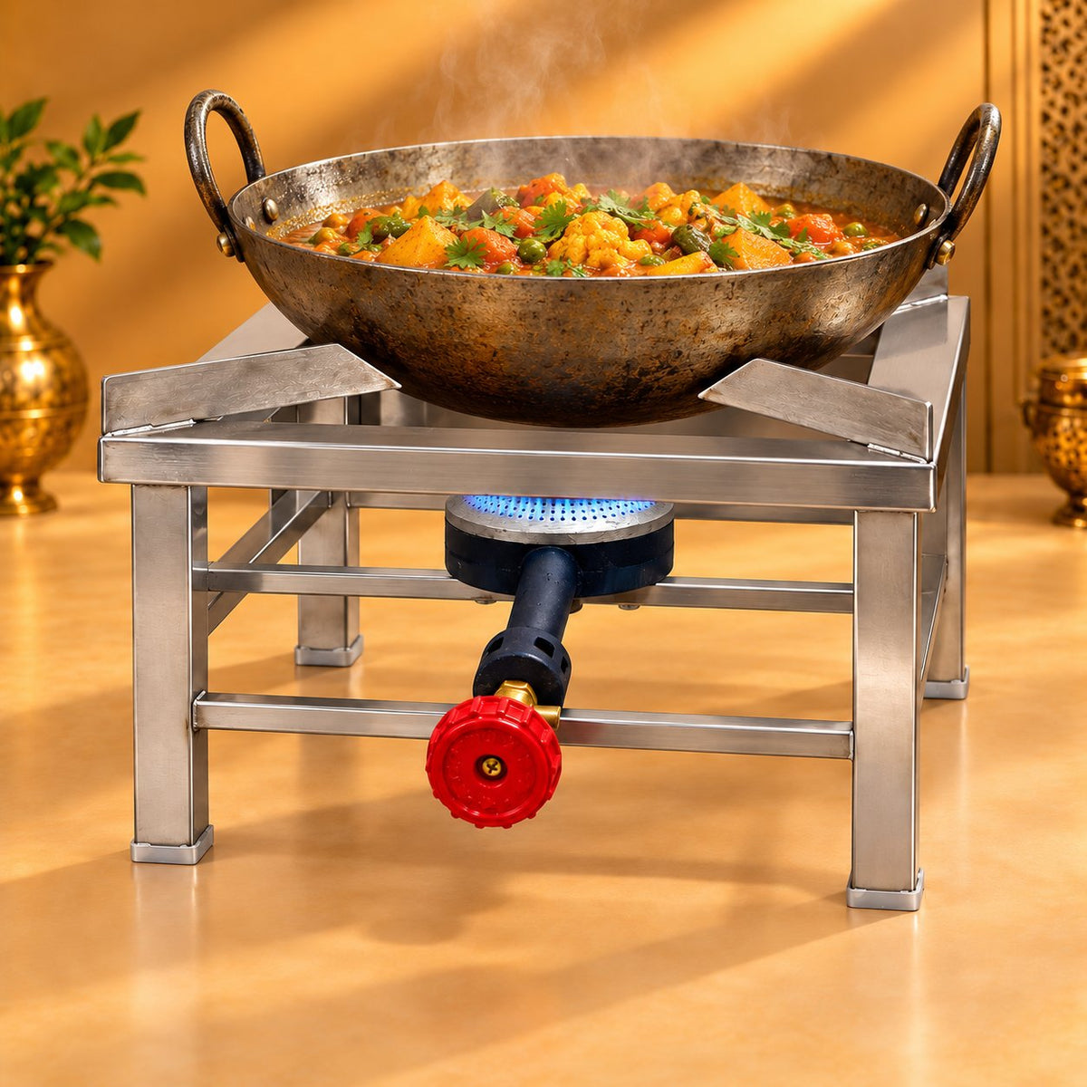 Gurubhai Equipments Square Catering Burner: 18 × 18 – In Use