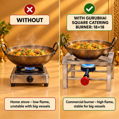 Gurubhai Equipments Square Catering Burner: 18 × 18 – Why Choose It