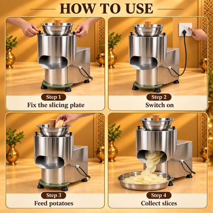Gurubhai Equipments Potato Slicer 10 Kg – How to Use