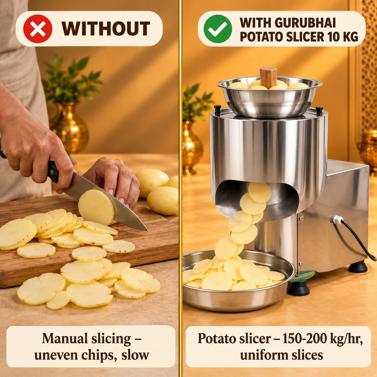 Gurubhai Equipments Potato Slicer 10 Kg – Why Choose It
