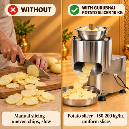 Gurubhai Equipments Potato Slicer 10 Kg – Why Choose It