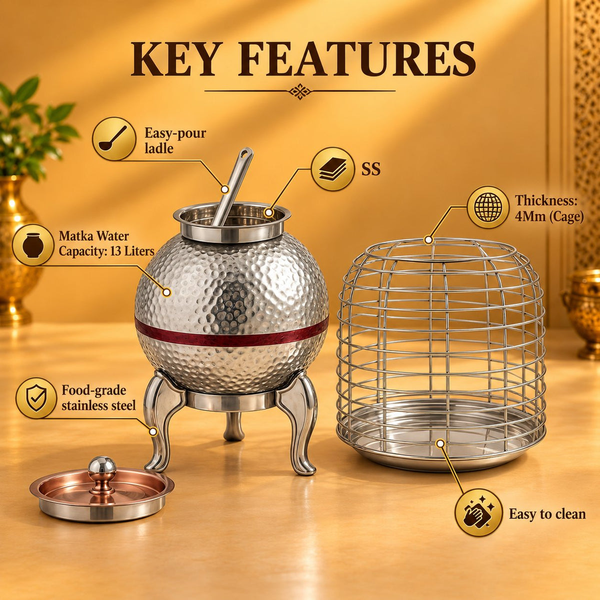Gurubhai Equipments Single Matka + Puri Cage Setup – Key Features