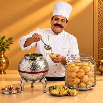Gurubhai Equipments Single Matka + Puri Cage Setup – Chef Gurubhai Demo