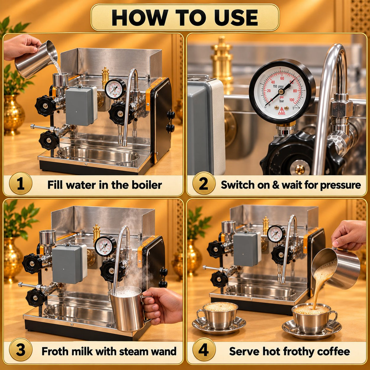 Gurubhai Equipments Coffee Commercial Machine 3.5 Litre – How to Use
