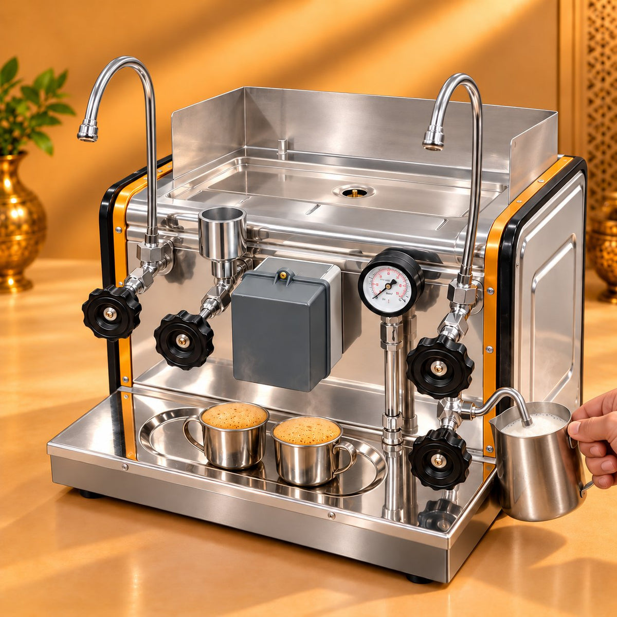 Gurubhai Equipments Coffee Commercial Machine 6.5 Litre – In Use